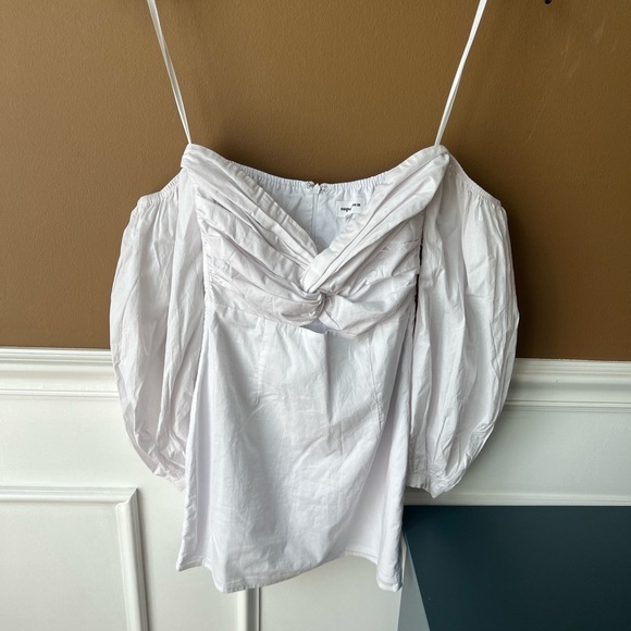 Superdown Revolve Flynn White Ruched Sleeve Tie Front Mini Dress Size XS Y2K - Picture 3 of 7
